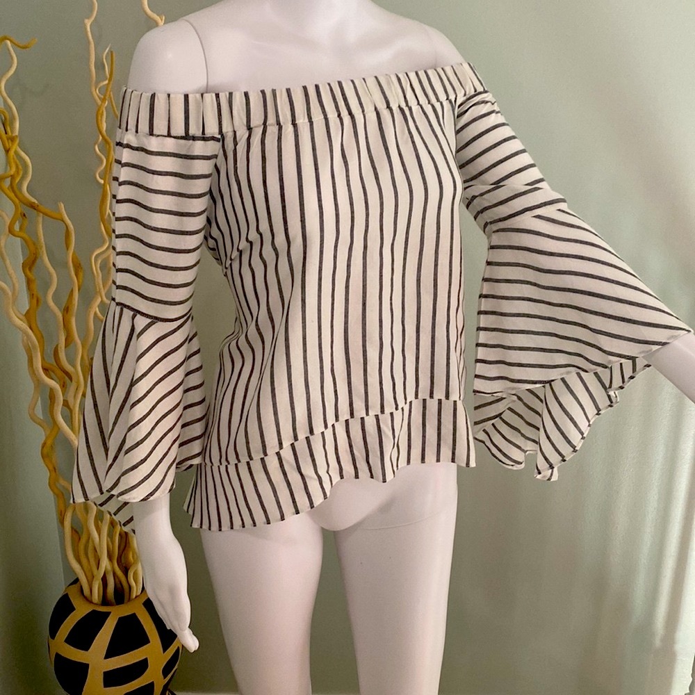 Striped Off The Shoulder Top